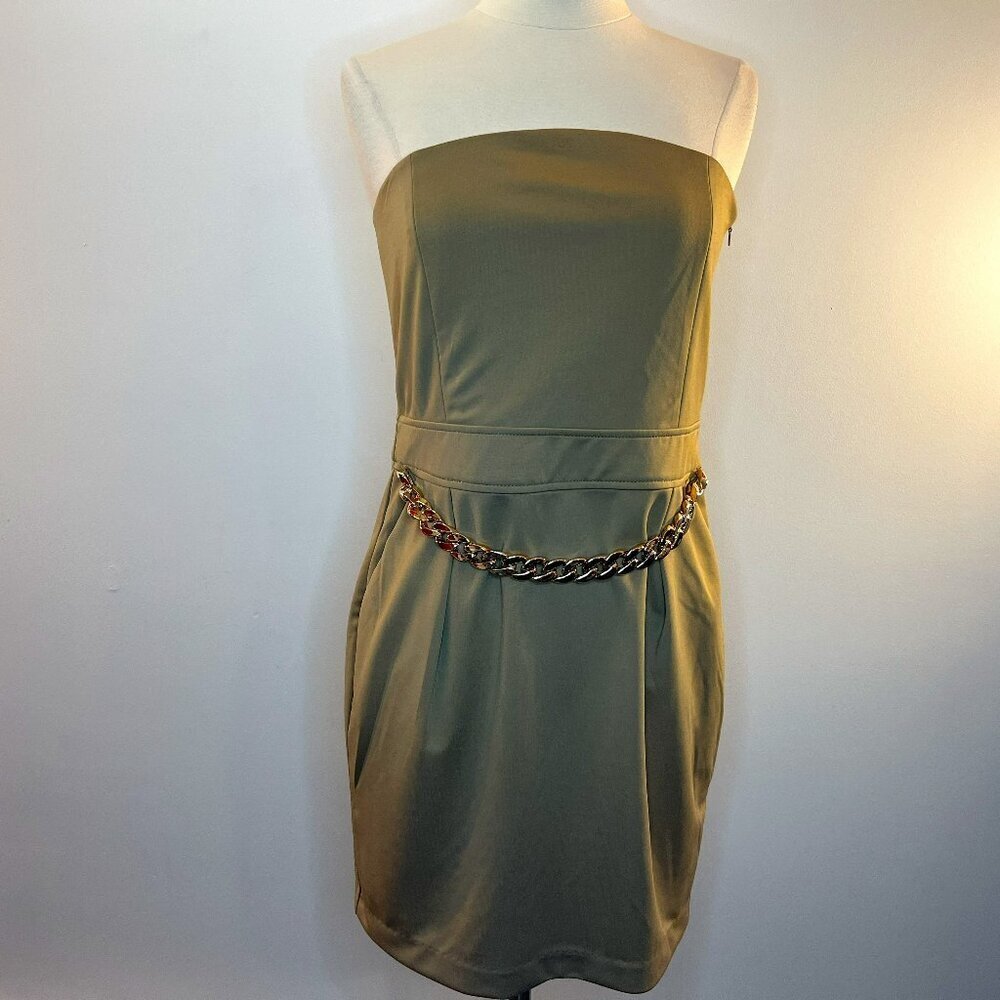 VERY J Women's Taupe Strapless Dress - Size Medium - NWT